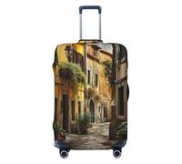 HJLUUFT Italian Old Street Print Travel Luggage Cover Suitcase Cover Protector Suitcase Washable Baggage Covers Anti-Scratch