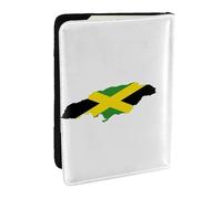 HJLUUFT Jamaica Flag Map Print Leather Passport Cover for Men Women, Travel Wallet Passport Holder Case for Family