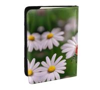 HJLUUFT Ladybug Daisy Print Leather Passport Wallet for Men Women, Passport Holder Case Travel Passport Cover for Family