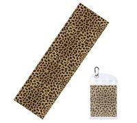Hjluuft Leopard Animal Print Gym Towels for Working Out,Adopt Cooling Technology. Suitable for Yoga, Sports, Running and Exercise