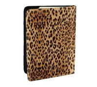 HJLUUFT Leopard Print Print Leather Passport Case, Passport Cover with Credit Card Holder for Women Men Family ID Travel