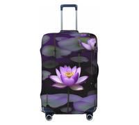 HJLUUFT Lotuses Flower Purple Print Travel Luggage Cover Suitcase Cover Protector Suitcase Washable Baggage Covers Anti-Scratch
