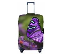 HJLUUFT Lovely Purple Butterfly Print Travel Luggage Cover Suitcase Cover Protector Suitcase Washable Baggage Covers Anti-Scratch