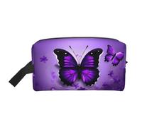 HJLUUFT Lovely Purple Butterflys print Toiletry Bag for Men Women Traveling Toiletry Organizer Bag for Adult Door Room Essentials, White, One Size