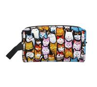 HJLUUFT many cartoon cats print Toiletry Bag for Men Women Traveling Toiletry Organizer Bag for Adult Door Room Essentials, White, One Size