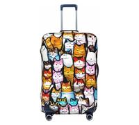 HJLUUFT Many Cartoon Cats Print Travel Luggage Cover Suitcase Cover Protector Suitcase Washable Baggage Covers Anti-Scratch