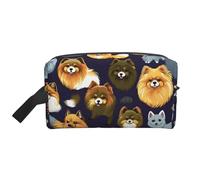 HJLUUFT Many Pomeranians Pattern print Toiletry Bag for Men Women Traveling Toiletry Organizer Bag for Adult Door Room Essentials, White, One Size