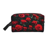 HJLUUFT many red rose print print Toiletry Bag for Men Women Traveling Toiletry Organizer Bag for Adult Door Room Essentials, White, One Size