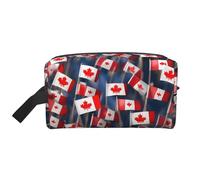 HJLUUFT many small canadian flags print Toiletry Bag for Men Women Traveling Toiletry Organizer Bag for Adult Door Room Essentials, White, One Size