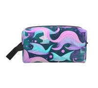HJLUUFT Mermaid Pastel Pink Aqua print Toiletry Bag for Men Women Traveling Toiletry Organizer Bag for Adult Door Room Essentials, White, One Size