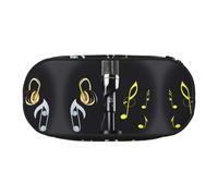 HJLUUFT Microphone with Music Notes print Pencil Bag Pouch Case,Pen Bags Pencil Pouch Organizer for Office College School Daily Use