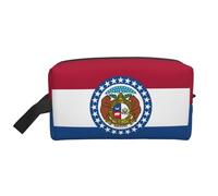 HJLUUFT Missouri State Flag Print Toiletry Bag, Portable Makeup Cosmetic Bag, Travel Utensils, Organiser, Travel Bag, White/Opulent Garden, One Size, White/Opulent Garden, standard size