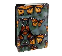 HJLUUFT Monarch Butterflies Print Leather Passport Cover for Men Women, Travel Wallet Passport Holder Case for Family