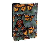 HJLUUFT Monarch Butterflies Print Leather Passport Wallet for Men Women, Passport Holder Case Travel Passport Cover for Family
