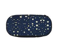 HJLUUFT Navy Sky Stars Print Pencil Case for Office College School Daily Use, Black, One Size, Cute