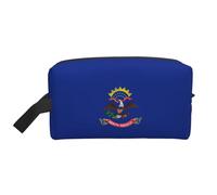 HJLUUFT North Dakota State Flag print Travel Toiletry Bag, Portable Makeup Cosmetic Bag Travel Essentials Organizer Travel Bag, White, One Size