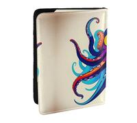 HJLUUFT Octopus Purple Print Leather Passport Wallet for Men Women, Passport Holder Case Travel Passport Cover for Family