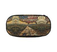 HJLUUFT Old maps of the USA print Pencil Bag Pouch Case,Pen Bags Pencil Pouch Organizer for Office College School Daily Use