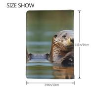 HJLUUFT Otters Print Leather Passport Wallet for Men Women, Passport Holder Case Travel Passport Cover for Family