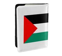 HJLUUFT Palestine Flag Print Leather Passport Cover for Men Women, Travel Wallet Passport Holder Case for Family