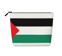 HJLUUFT Palestine flag print Travel Makeup Bags Cosmetic Organizer Bag Large Capacity Make up Bag Toiletry Bag for Women, Black, One Size