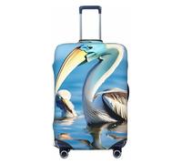 HJLUUFT Pelican Bird Blue Sea Sky Print Travel Luggage Cover Suitcase Cover Protector Suitcase Washable Baggage Covers Anti-Scratch