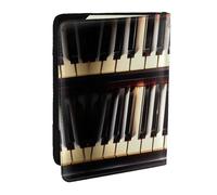 HJLUUFT Piano Keys Print Leather Passport Cover for Men Women, Travel Wallet Passport Holder Case for Family