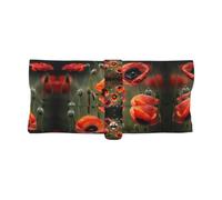 HJLUUFT poppy flowers Portable leather hard shell sunglasses case, fashionable glasses case for men and women., White, One size