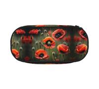 HJLUUFT poppy flowers print Pencil Case Simple Sturdy Multifunctional Pencil Bag Office Stationery Organizer
