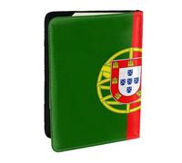 HJLUUFT Portuguese Flag Print Leather Passport Cover for Men Women, Travel Wallet Passport Holder Case for Family