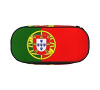 HJLUUFT Portuguese flag print Makeup Cosmetic Bag Stationary Kawaii Pencil Box Pouch Gadget Organizer Bag with Zipper