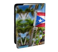HJLUUFT Puerto Rico Flags Frog Palm Trees Print Leather Passport Wallet for Men Women, Passport Holder Case Travel Passport Cover for Family