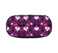 HJLUUFT Purple Halloween Horror print Pencil Bag Pouch Case,Pen Bags Pencil Pouch Organizer for Office College School Daily Use