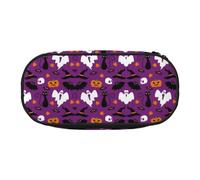 HJLUUFT Purple Halloween Horror print Pencil Bag Pouch Case,Pen Bags Pencil Pouch Organizer for Office College School Daily Use