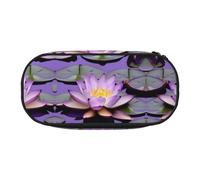 HJLUUFT Purple lotuses flower print Pencil Bag Pouch Case,Pen Bags Pencil Pouch Organizer for Office College School Daily Use