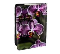 HJLUUFT Purple Orchids Print Print Leather Passport Wallet for Men Women, Passport Holder Case Travel Passport Cover for Family