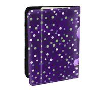 HJLUUFT Purple Poodle Polka Dots Print Leather Passport Wallet for Men Women, Passport Holder Case Travel Passport Cover for Family