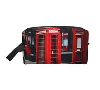 HJLUUFT Red Phone Booth London Street print Toiletry Bag for Men Women Traveling Toiletry Organizer Bag for Adult Door Room Essentials, White, One Size