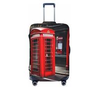 HJLUUFT Red Phone Booth London Street Print Travel Luggage Cover Suitcase Cover Protector Suitcase Washable Baggage Covers Anti-Scratch