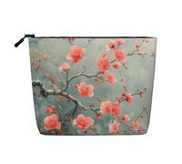 HJLUUFT Red plum blossom print Travel Makeup Bags Cosmetic Organizer Bag Large Capacity Make up Bag Toiletry Bag for Women, Black, One Size
