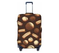 HJLUUFT Retro Baseball Brown Print Travel Luggage Cover Suitcase Cover Protector Suitcase Washable Baggage Covers Anti-Scratch