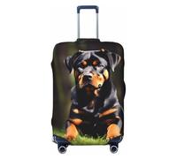 HJLUUFT Rottweiler Wallpaper Print Travel Luggage Cover Suitcase Cover Protector Suitcase Washable Baggage Covers Anti-Scratch