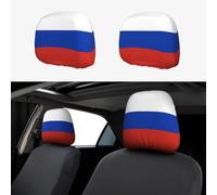 HJLUUFT Russian flag Car Headrest Covers Set of 2, Polyester Fabric, Easy Installation, All-Season Protection Car accessories
