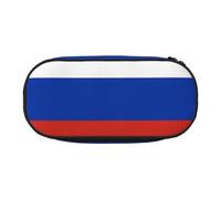 HJLUUFT Russian flag print Makeup Cosmetic Bag Stationary Kawaii Pencil Box Pouch Gadget Organizer Bag with Zipper