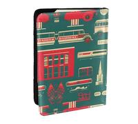 HJLUUFT Scottish Retro Print Leather Passport Wallet for Men Women, Passport Holder Case Travel Passport Cover for Family