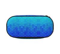 HJLUUFT Sea Blue Mermaid Fish print Pencil Bag Pouch Case,Pen Bags Pencil Pouch Organizer for Office College School Daily Use, Black, One Size, Cute