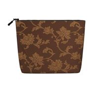 HJLUUFT Set of ornate floral print Travel Makeup Bags Cosmetic Organizer Bag Large Capacity Make up Bag Toiletry Bag for Women, Black, One Size
