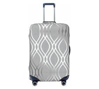 HJLUUFT Silver Geometric Figure Print Suitcase Cover Travel Luggage Cover Protector Suitcase Washable Baggage Covers Anti-Scratch