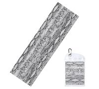 Hjluuft Snake Skin Black and White Yoga Mat Towel,Gym Towels for Working Out,Yoga Towels for Hot Yoga Non Slip,Apply to The Body,Bikram Yoga