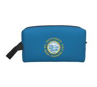 HJLUUFT South Dakota Flag print Travel Toiletry Bag, Portable Makeup Cosmetic Bag Travel Essentials Organizer Travel Bag, White, One Size